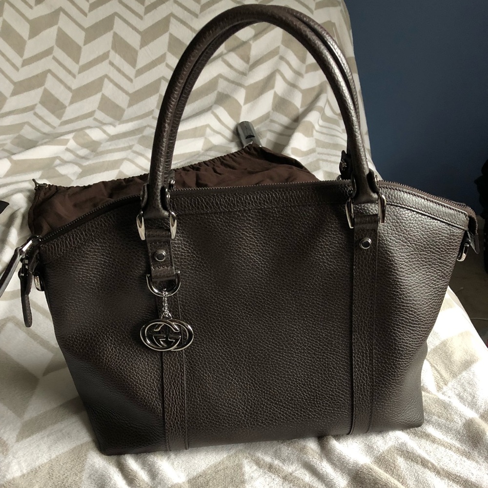 Authentic Gucci Brown Calfskin Tote